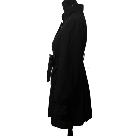 Rare Anthropologie One September Jacket Womens Small Black Snowflakes Wool Coat - Picture 11 of 15